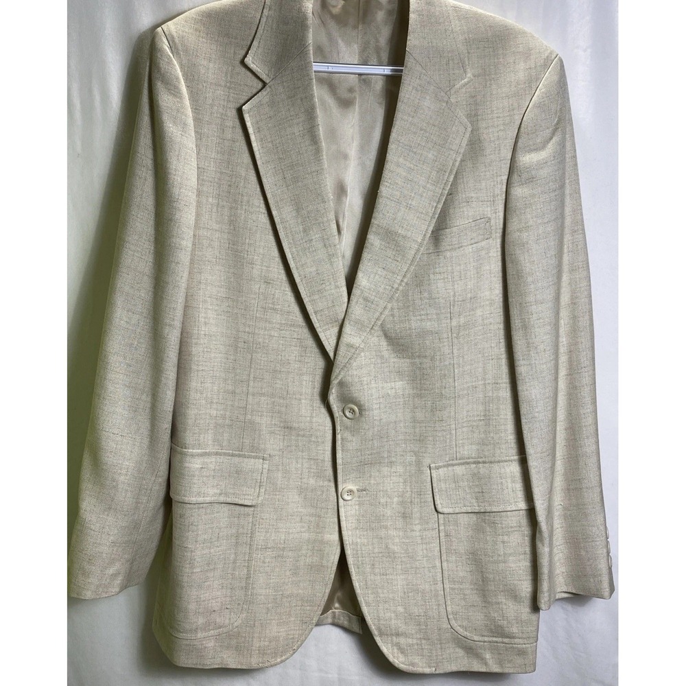 Adams Row by Richman Steel Suit Jacket/Blazer Ivory Career Men 42" Chest Busines